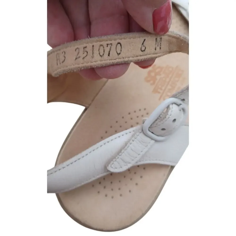SAS Kids White Leather Comfort Sandals Girls Size 6M Tripad Comfort